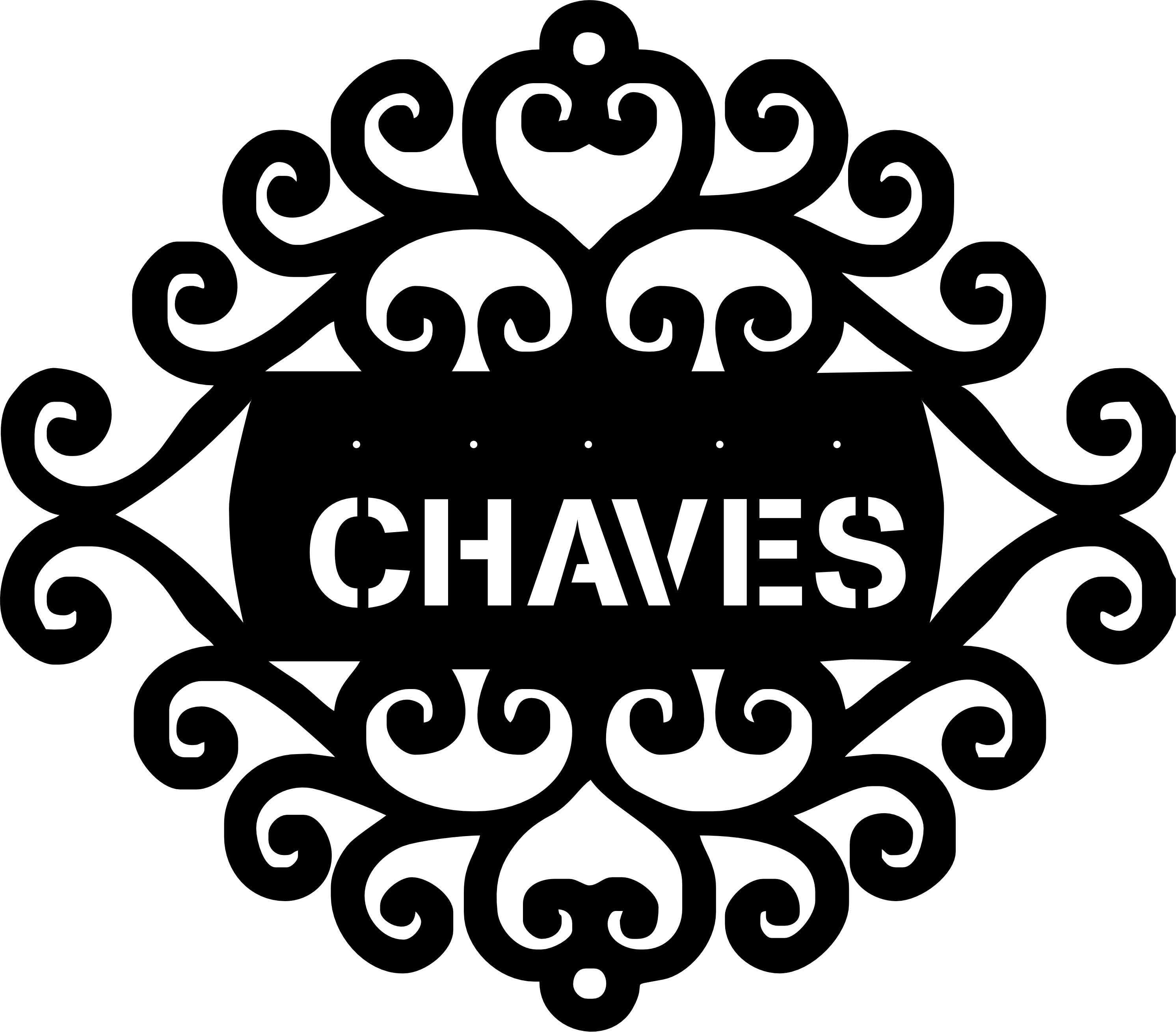 imagem do arquivo vetor para download Porta chaves arabesco 