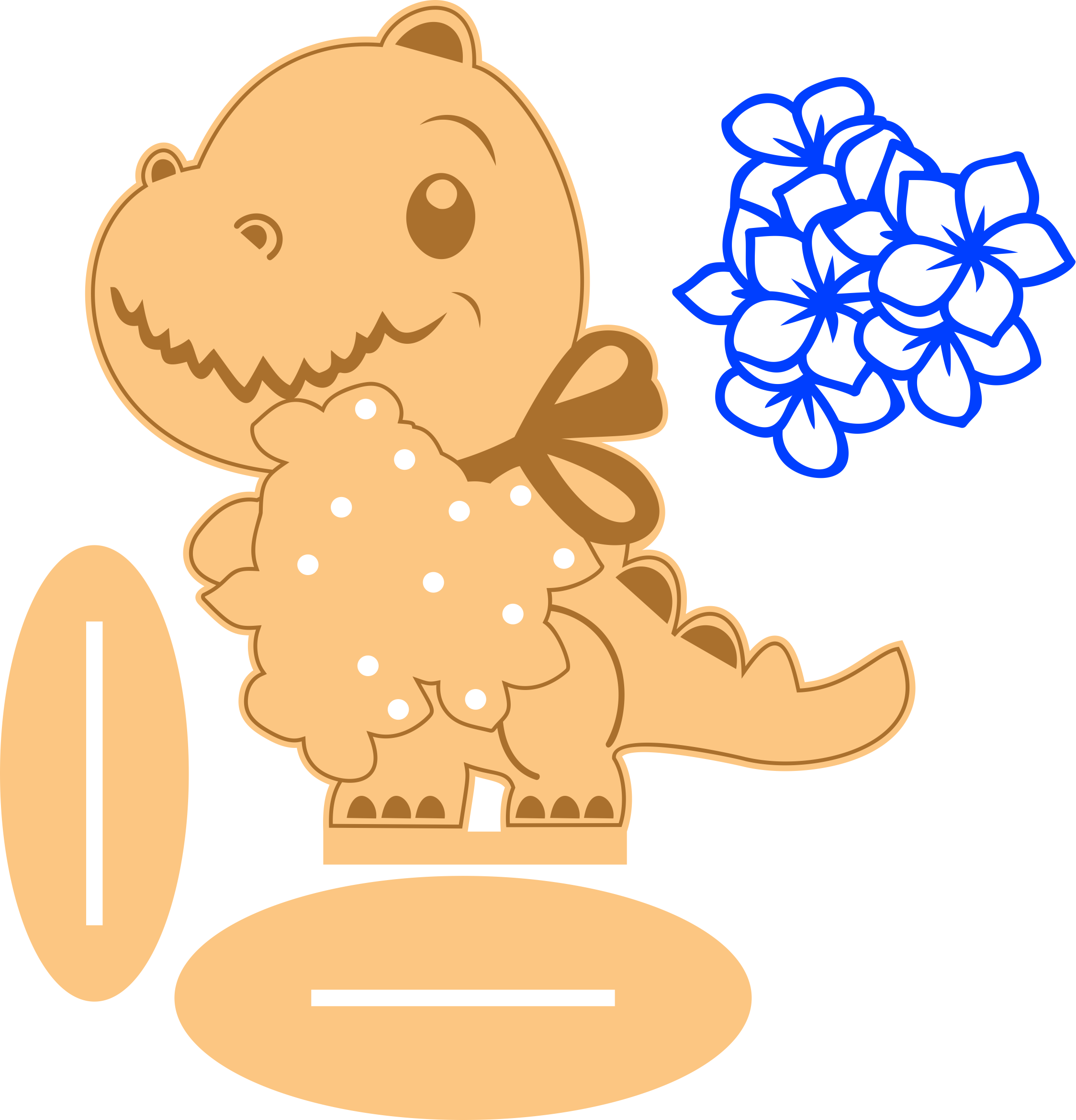 imagem do arquivo vetor para download Porta flores de Dino decorativo para presentear