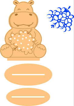 imagem do arquivo vetor para download Porta flores de Hipopótamo decorativo