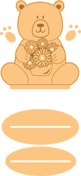 imagem do arquivo vetor para download Porta flores de urso decorativo para presentear