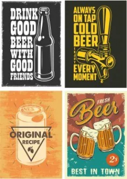 imagem do arquivo vetor para download Posters de cerveja retrô