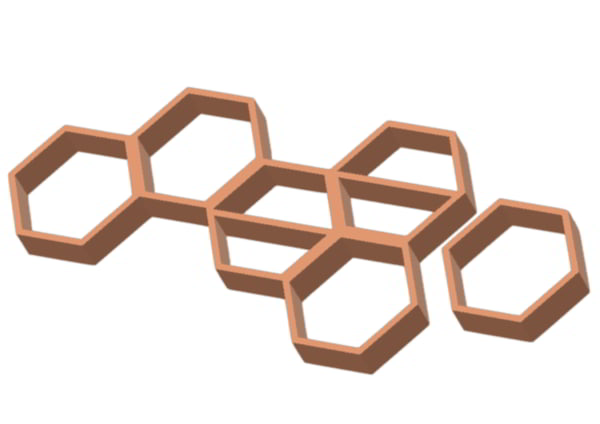 imagem do arquivo vetor para download Prateleira de parede hexagonal de madeira