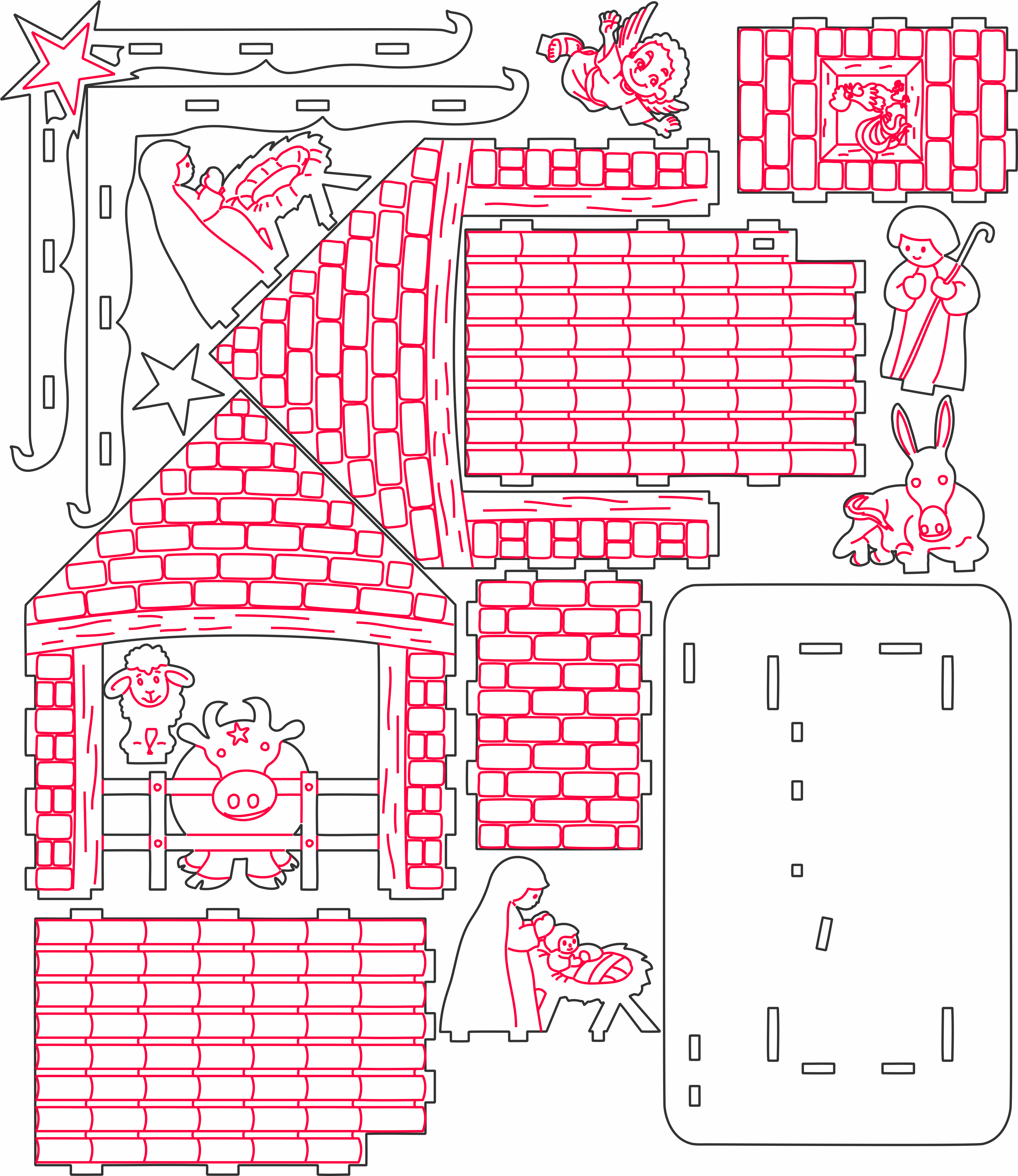 imagem do arquivo vetor para download Presépio natalino 