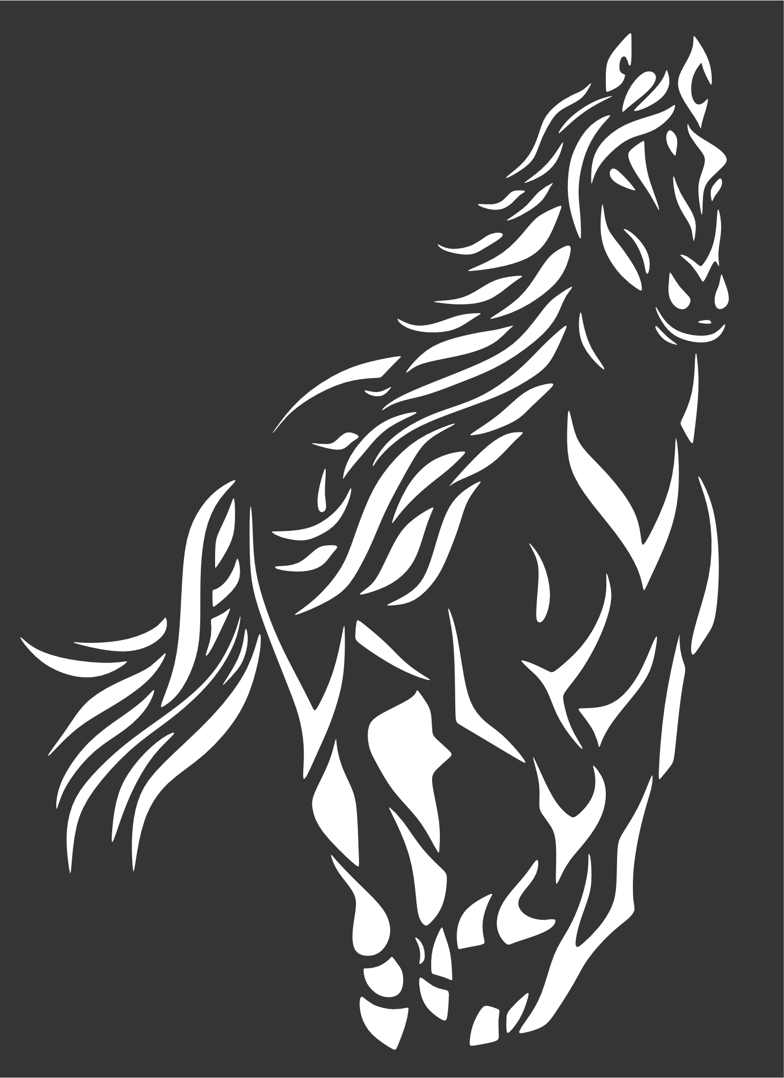 imagem do arquivo vetor para download Quadro decorativo de Cavalo