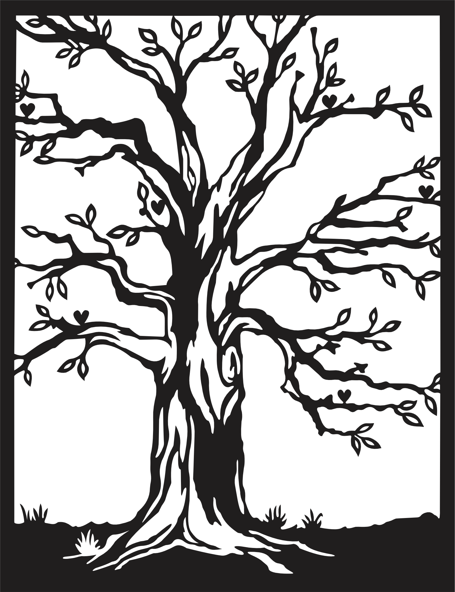 imagem do arquivo vetor para download Quadro decorativo de arvore