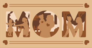 imagem do arquivo vetor para download Quadro decorativo dos dias das Mães Em Camadas