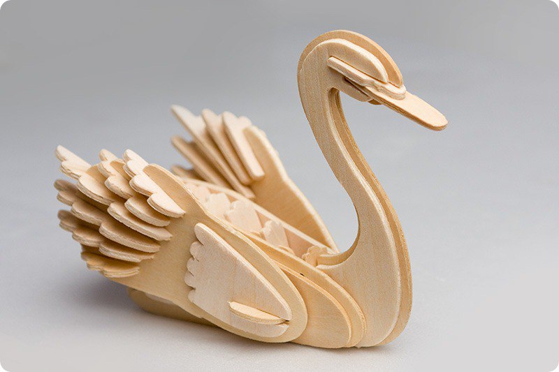 imagem do arquivo vetor para download Quebra-cabeça 3D de cisne 3 mm