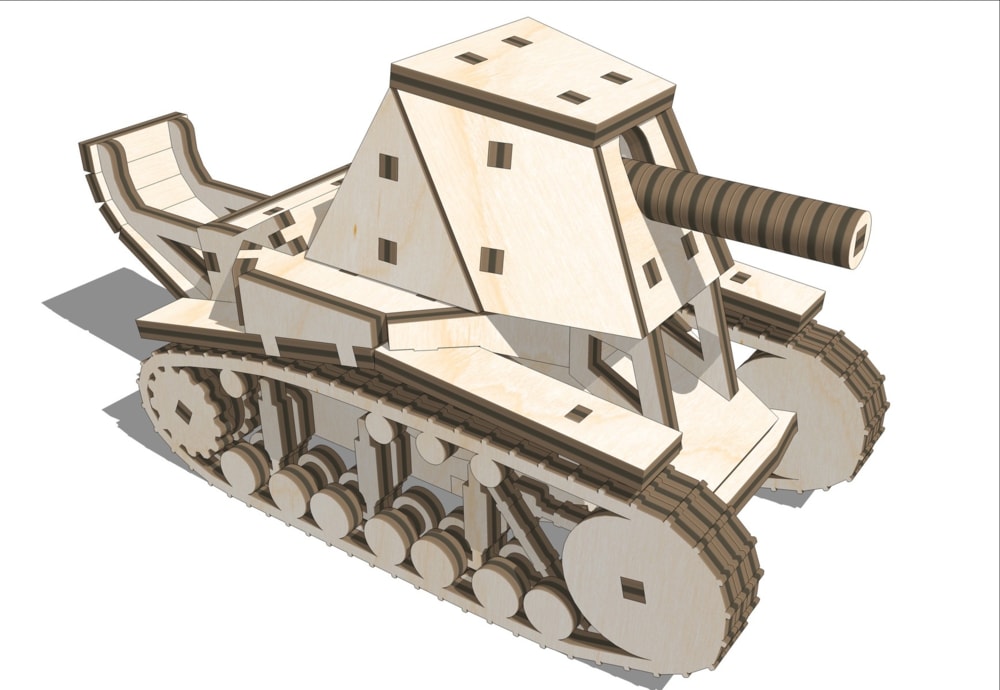 imagem do arquivo vetor para download Quebra-cabeça 3D de tanque SU-18