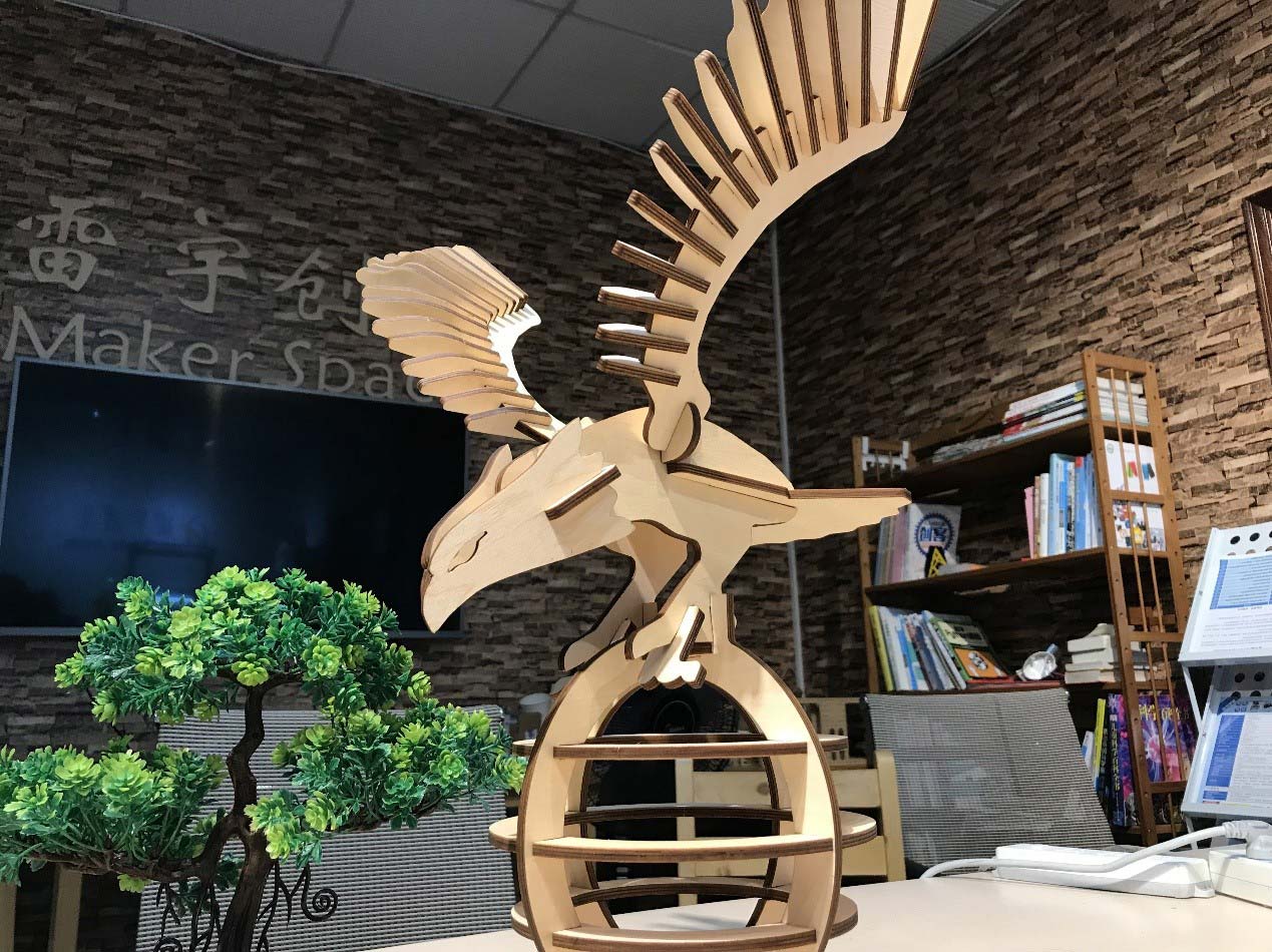 imagem do arquivo vetor para download Quebra Cabeça 3D de Águia Cortada a Laser
