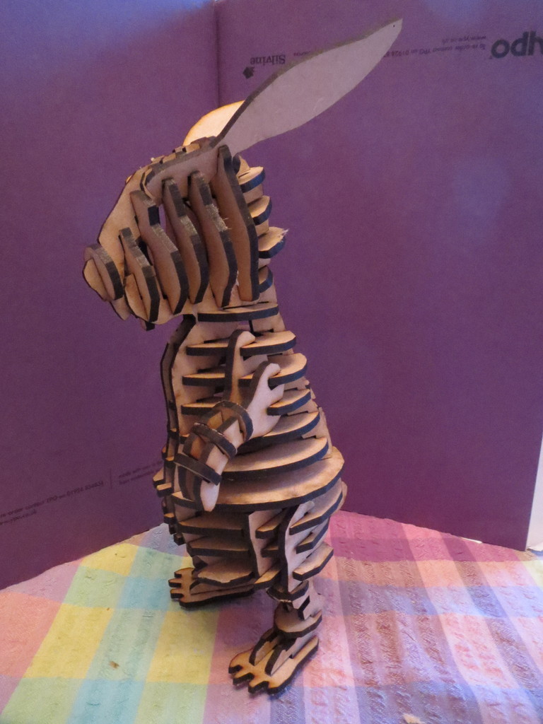 imagem do arquivo vetor para download Quebra Cabeça 3D de Coelho Cortado a Laser