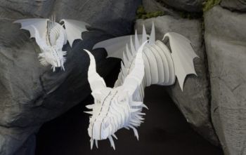 imagem do arquivo vetor para download Quebra Cabeça 3D de Dragão em Madeira 