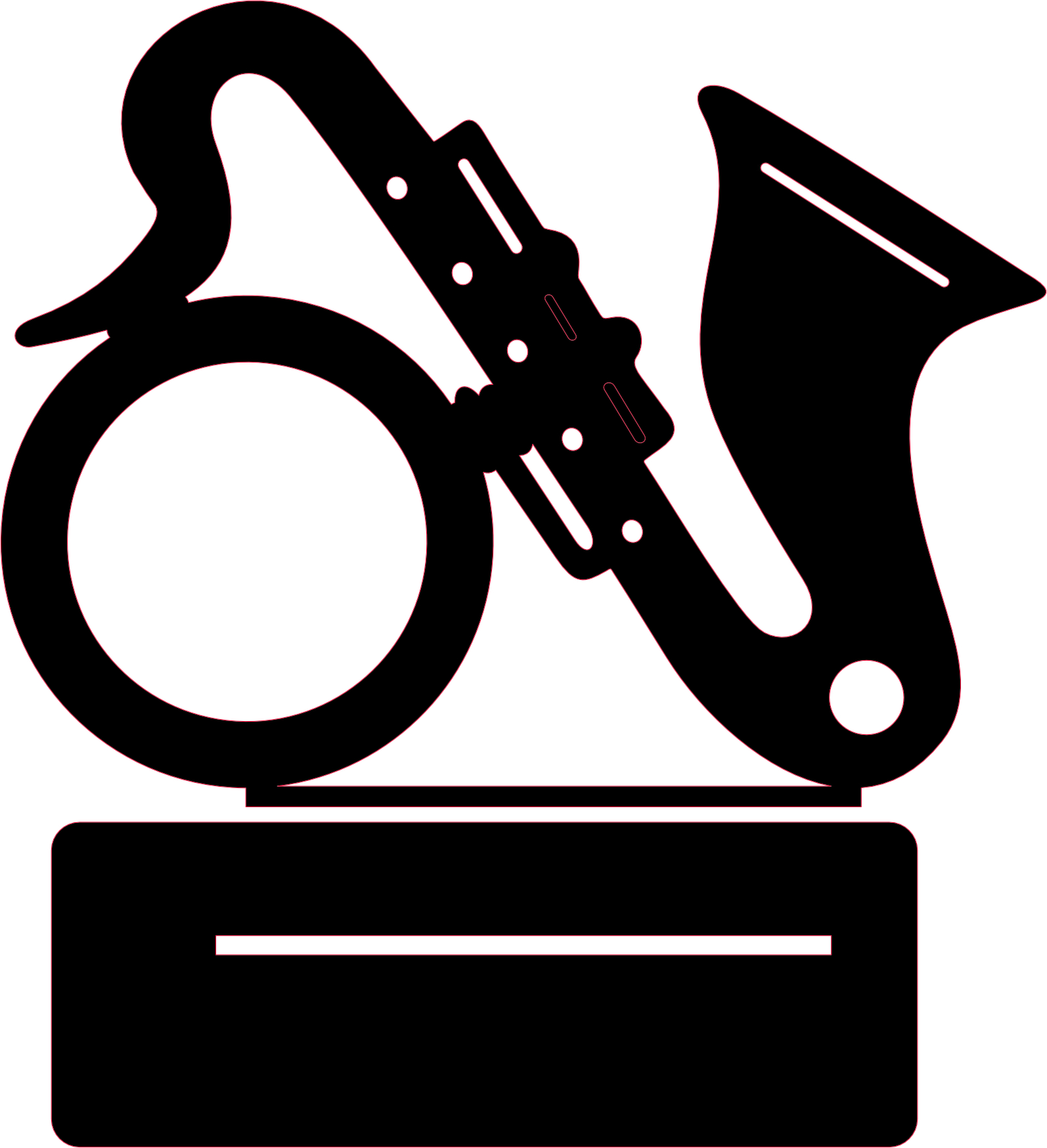 imagem do arquivo vetor para download RELOGIO SAX  FEITO EM ACRILICO