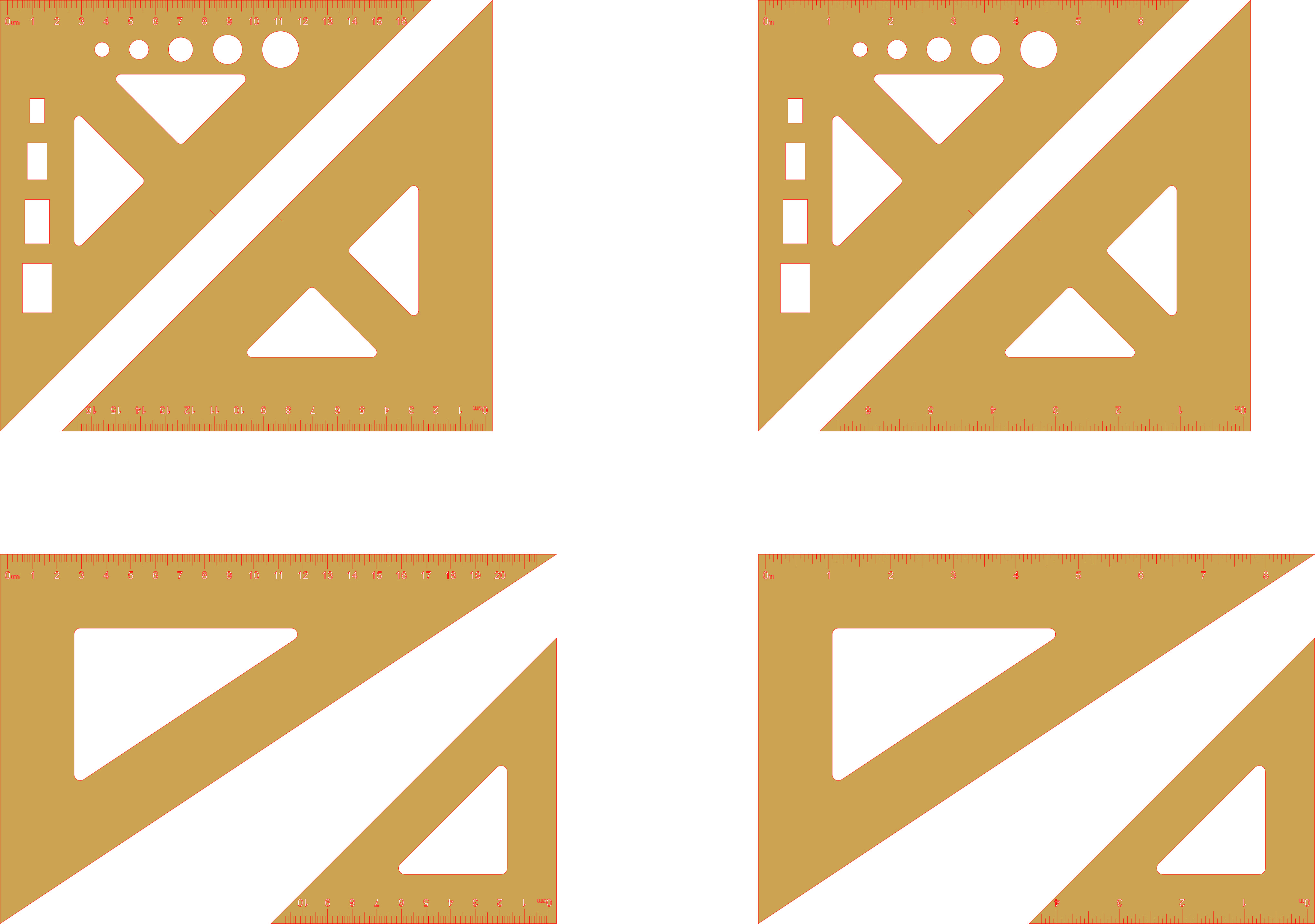 imagem do arquivo vetor para download Réguas com formas Triangulares