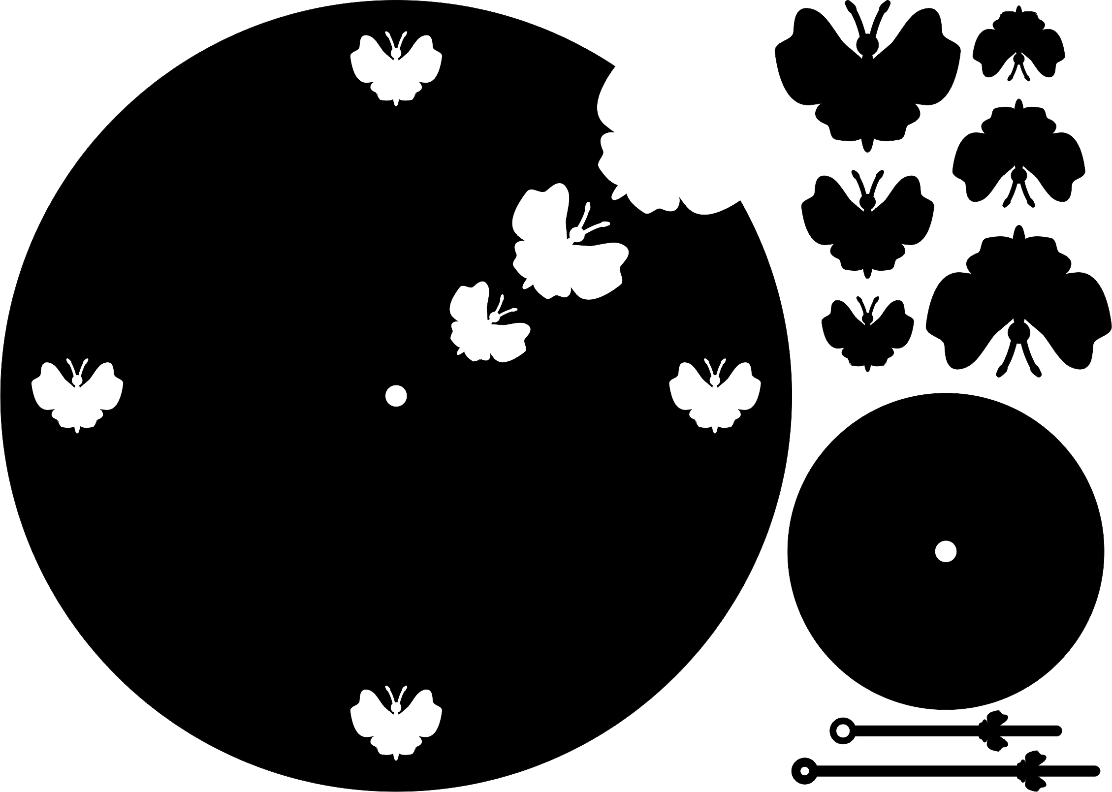 imagem do arquivo vetor para download Relógio borboleta 