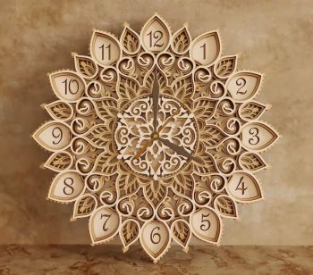 imagem do arquivo vetor para download Relógio em mandala decorativo