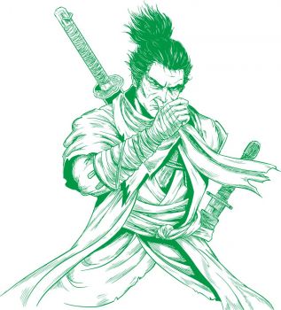 imagem do arquivo vetor para download Samurai Claro