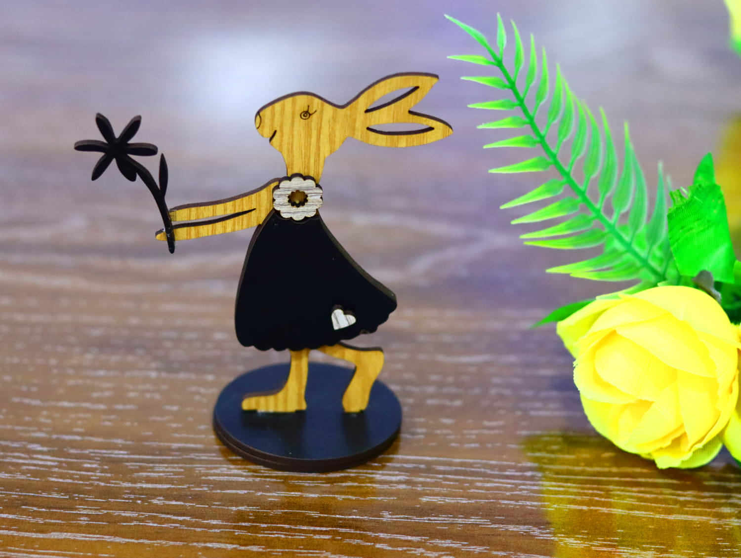 imagem do arquivo vetor para download Suporte Decorativo de Coelho de Páscoa em Camadas