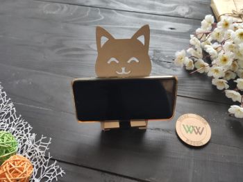 imagem do arquivo vetor para download Suporte de Smartphone de Gato Fofo Cortado a Laser