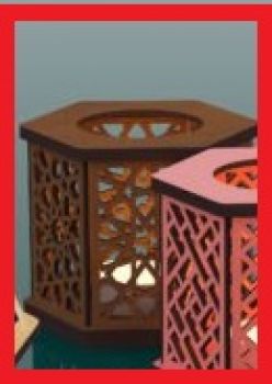 imagem do arquivo vetor para download Suporte para Vela em Forma de Hexágono