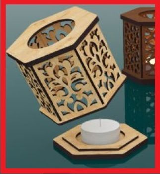 imagem do arquivo vetor para download Suporte para Vela em Forma de Hexágono