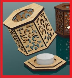 imagem do arquivo vetor para download Suporte para Vela em Forma de Hexágono