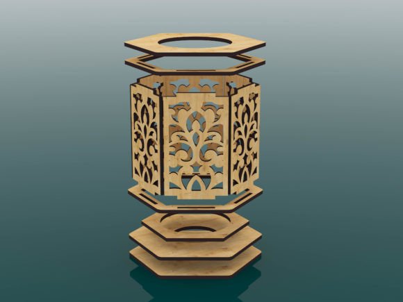 imagem do arquivo vetor para download Suporte para Vela em Forma de Hexágono