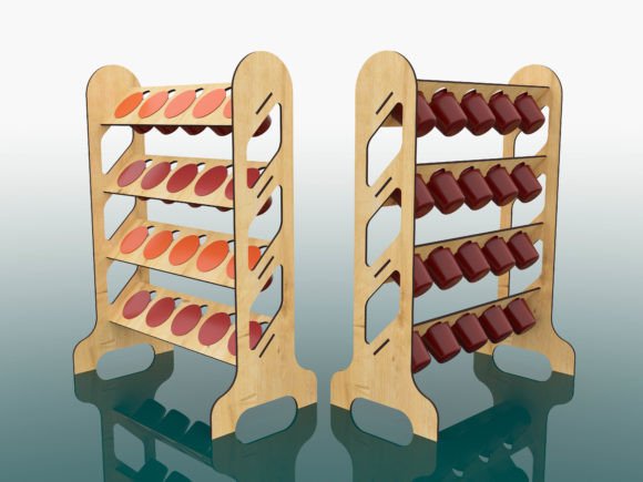 imagem do arquivo vetor para download Suporte para cápsulas de café 3mm