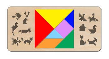 imagem do arquivo vetor para download Tabuleiro Tangram Corte a Laser