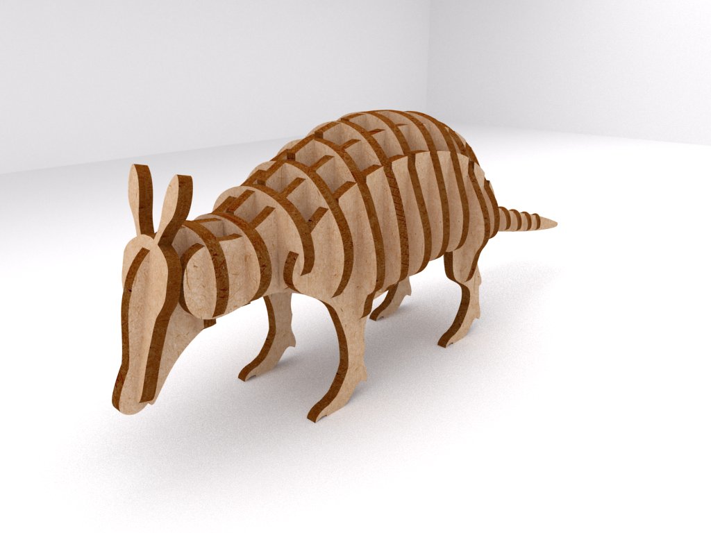 imagem do arquivo vetor para download Tatu 3D