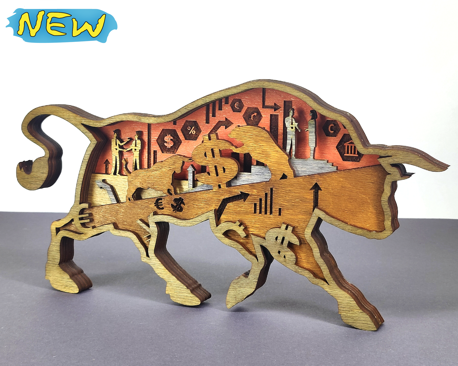 imagem do arquivo vetor para download Touro em Camadas Decorativo