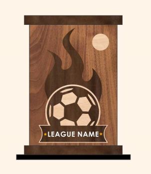 imagem do arquivo vetor para download Troféu Coluna MDF com Chamas e Bola