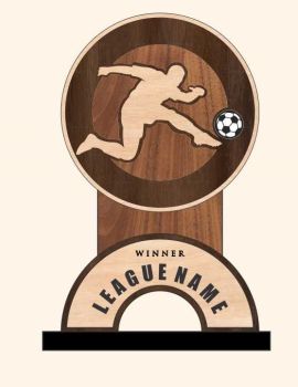 imagem do arquivo vetor para download Troféu MDF Redondo com Atleta em Movimento