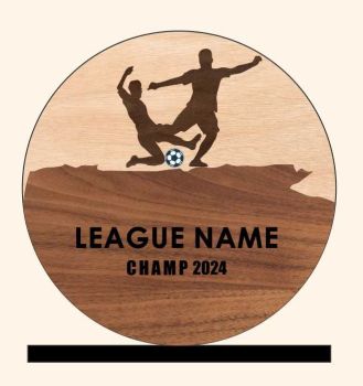 imagem do arquivo vetor para download Troféu Redondo MDF Futebol com Silhueta