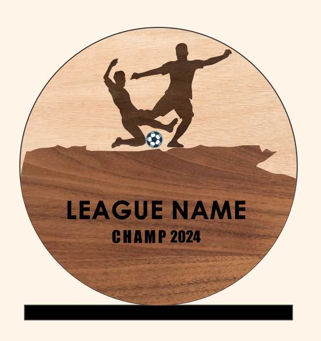 imagem do arquivo vetor para download Troféu Redondo MDF Futebol com Silhueta