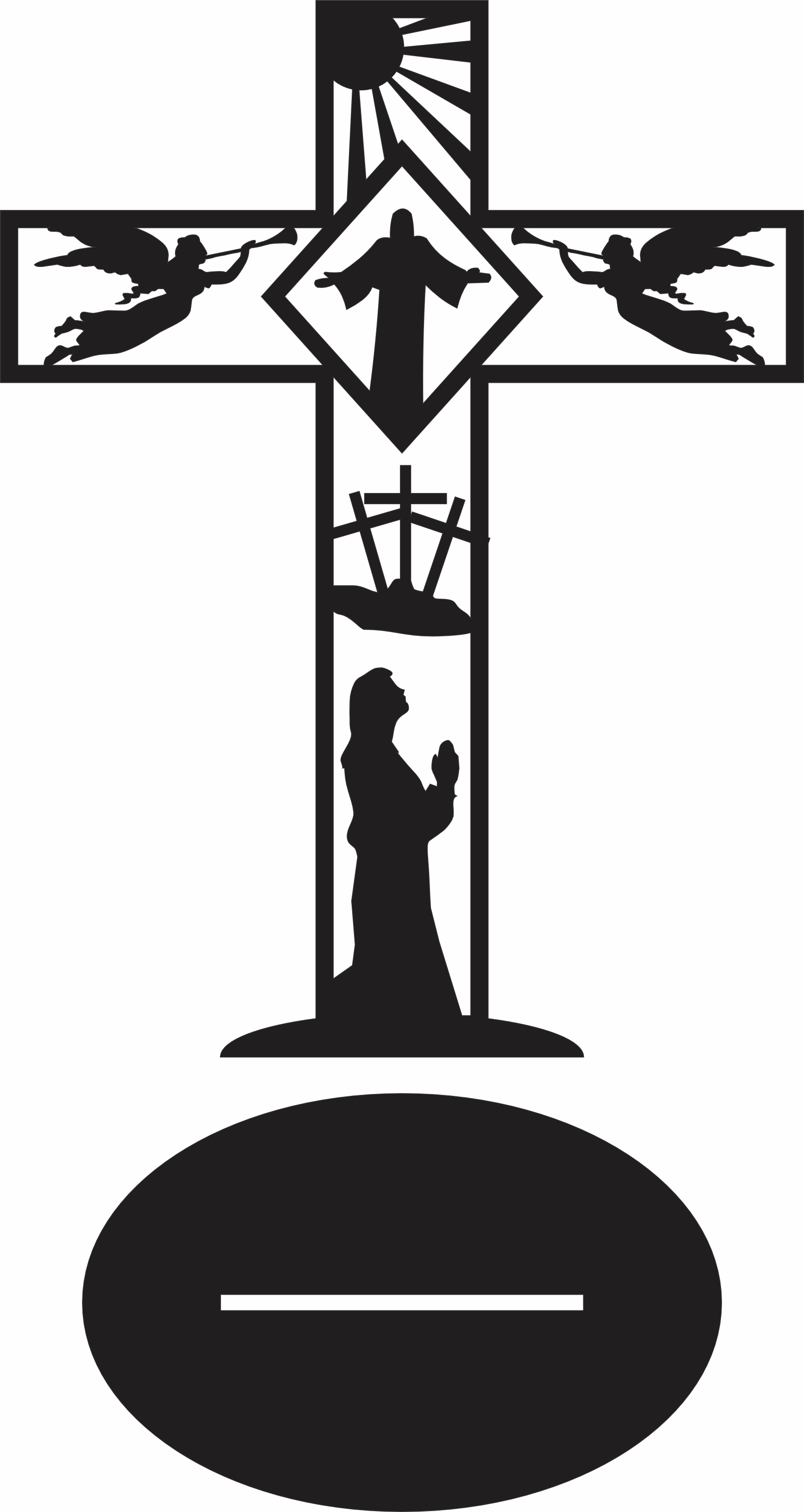 imagem do arquivo vetor para download Troféu Vetorial Cruz com Símbolos Cristãos