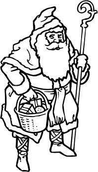 imagem do arquivo vetor para download Vetor Papai Noel com cesta 