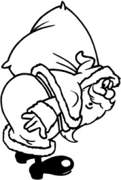 imagem do arquivo vetor para download Vetor Papai Noel com saco de presentes