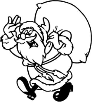 imagem do arquivo vetor para download Vetor Papai Noel com saco de presentes