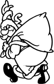 imagem do arquivo vetor para download Vetor Papai Noel com saco de presentes