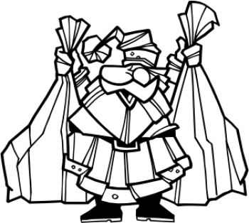 imagem do arquivo vetor para download Vetor Papai Noel com saco de presentes