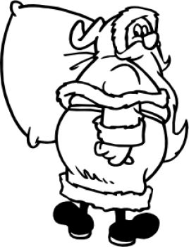 imagem do arquivo vetor para download Vetor Papai Noel com saco de presentes