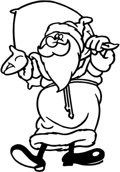 imagem do arquivo vetor para download Vetor Papai Noel com saco de presentes