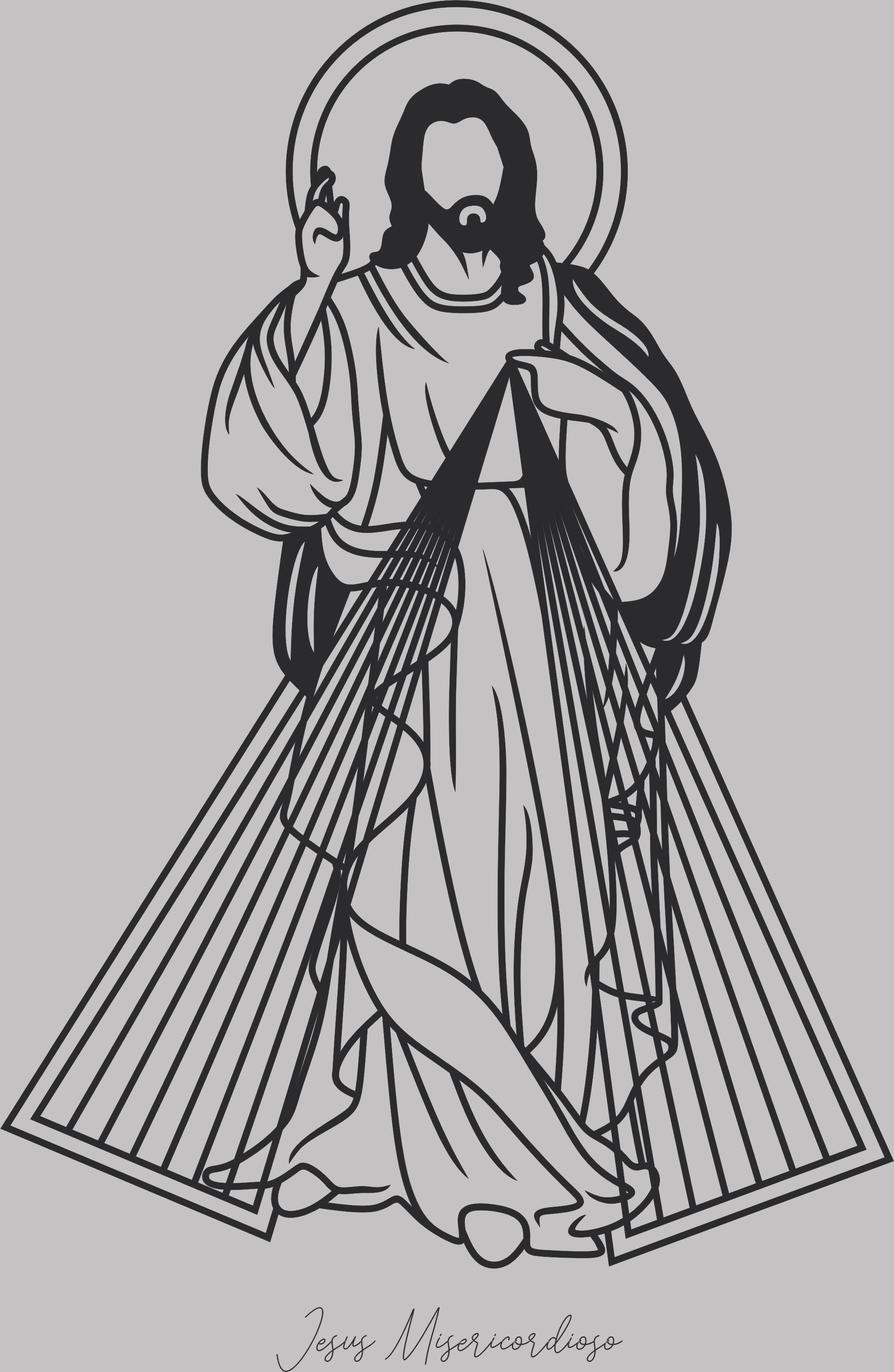 imagem do arquivo vetor para download Vetor de Jesus Misericordioso