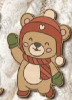 imagem do arquivo vetor para download Vetor de Ursinho Natalino