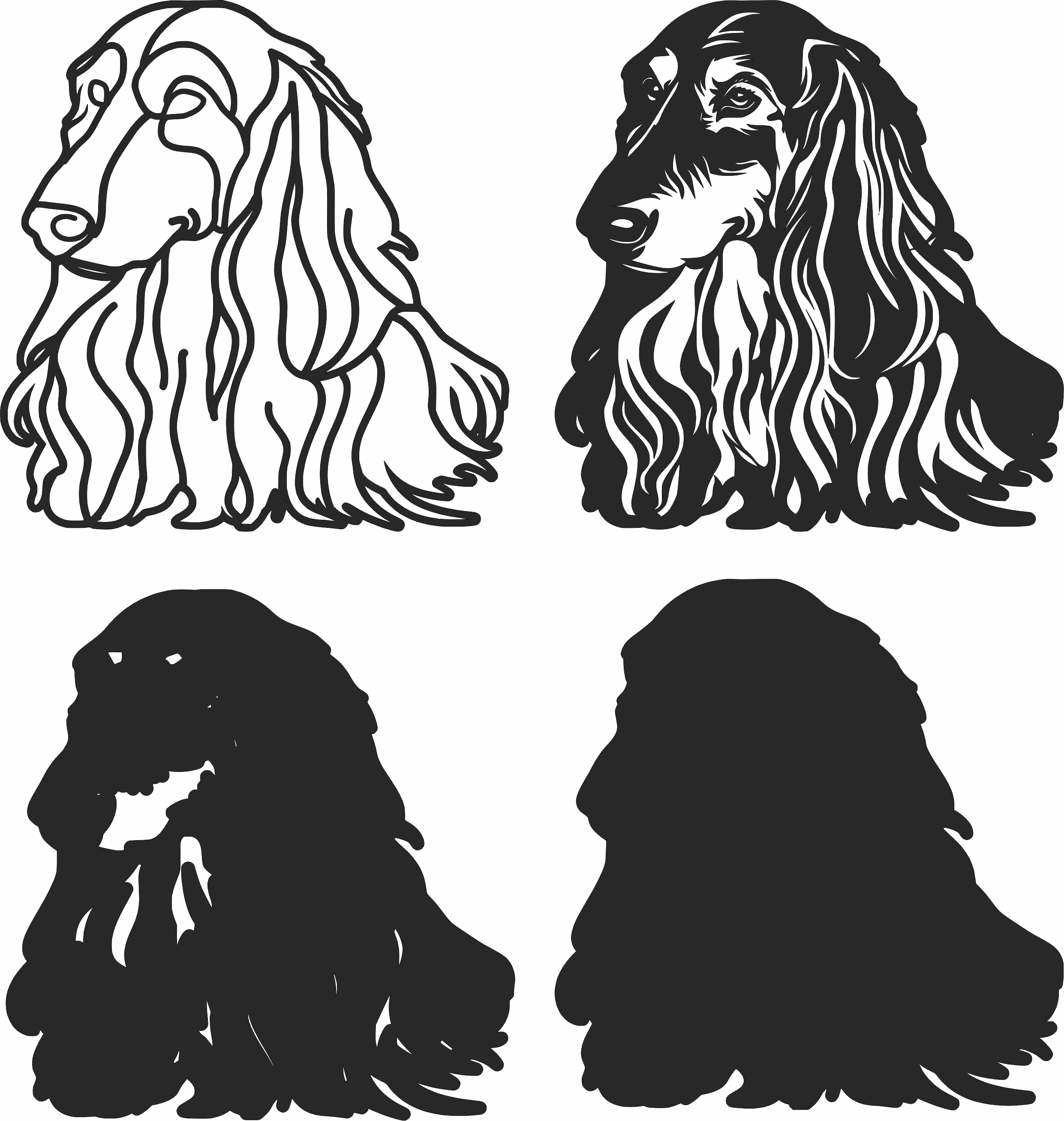imagem do arquivo vetor para download Vetor de cão AN AFGHAN HOUND