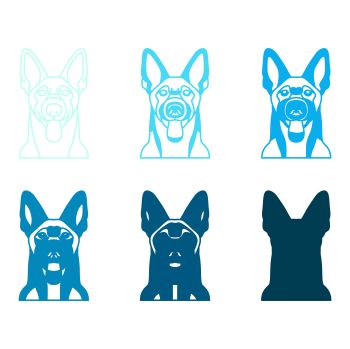 imagem do arquivo vetor para download Vetor de cão raça Bedlington Pastor belga malinois
