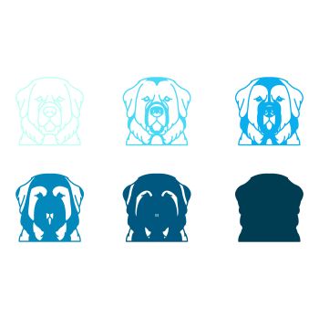 imagem do arquivo vetor para download Vetor de cão raça Terra Nova