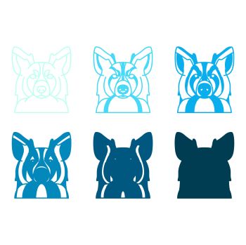 imagem do arquivo vetor para download Vetor de cão raça Pastor americano miniatura