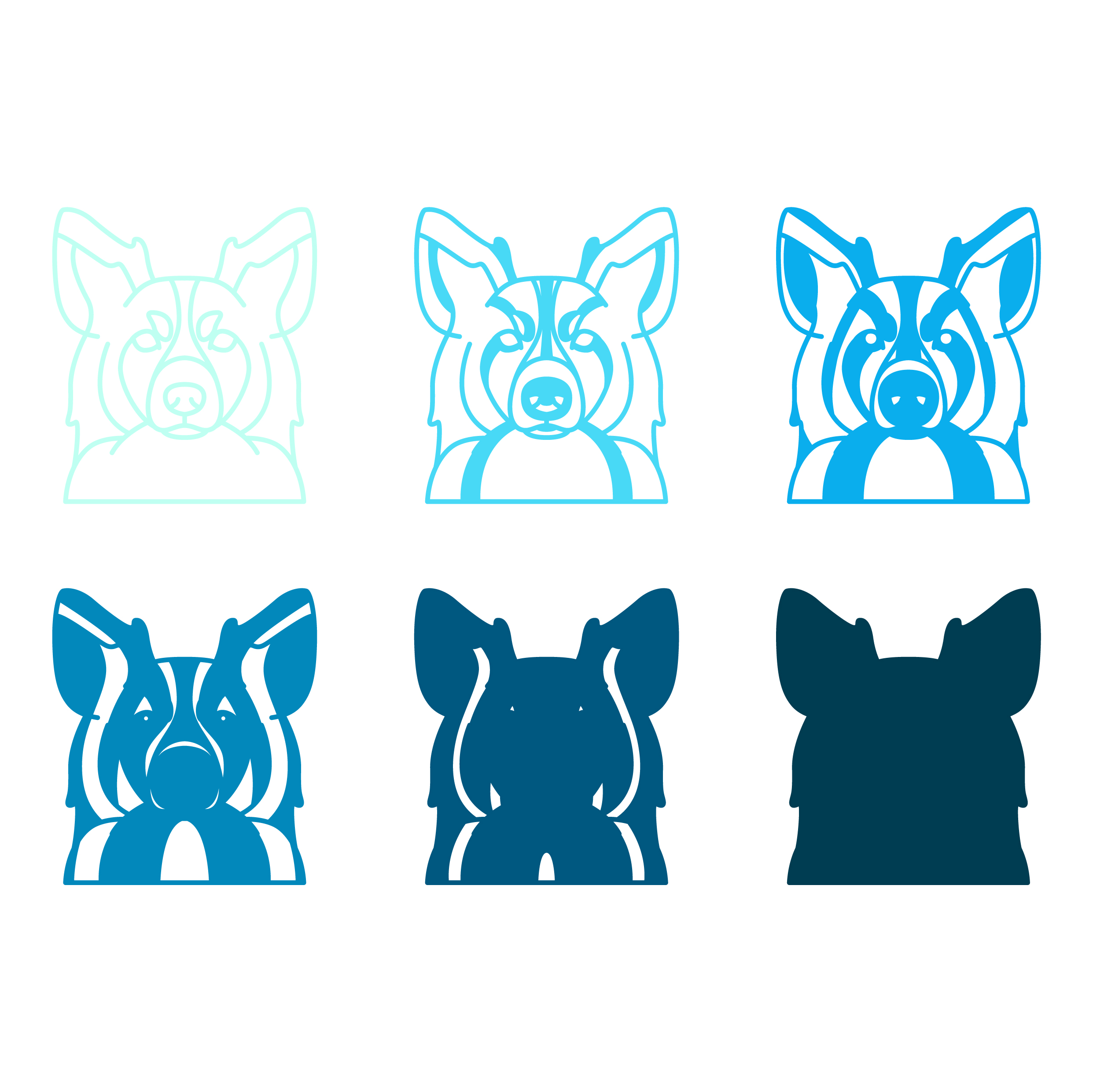 imagem do arquivo vetor para download Vetor de cão raça Pastor americano miniatura