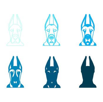 imagem do arquivo vetor para download Vetor de cão raça Great Dane Cropped Ears